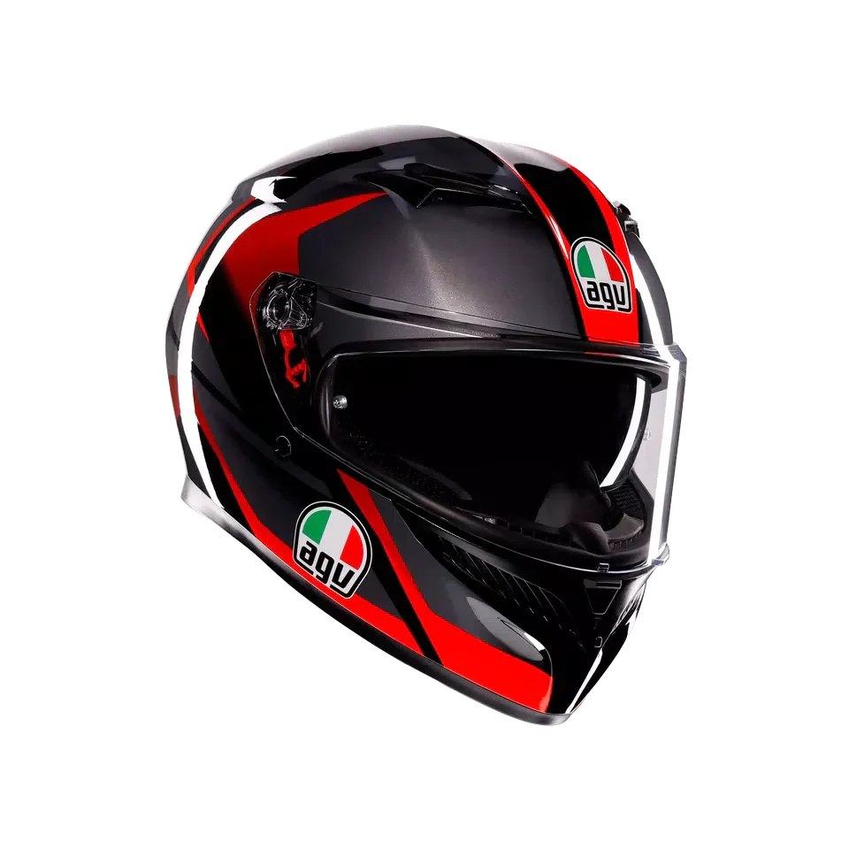 AGV K3 Striga Black/Grey/Red Helmet - AGV | SuperBike Store India