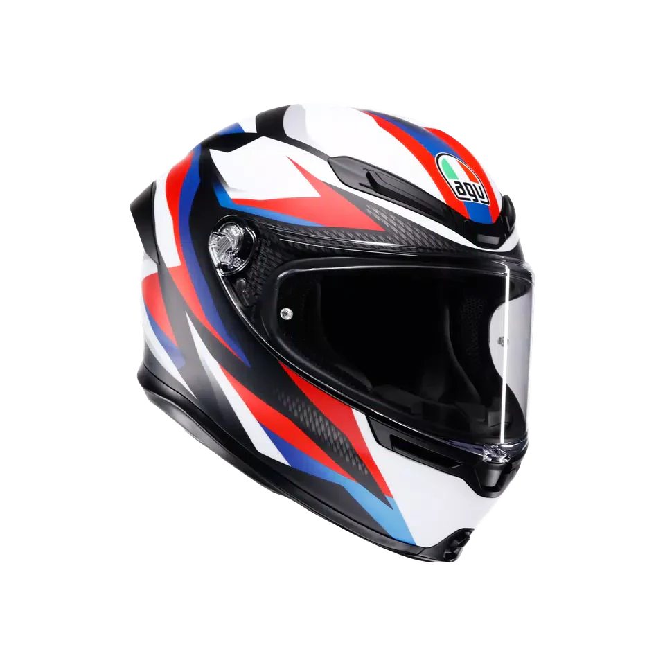 AGV K6 S Timewarp Matt Black/Red/Blue Helmet - AGV | SuperBike Store India