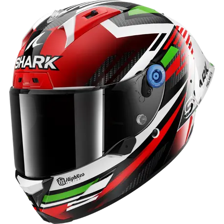 Shark Shark Aeron GP FIM Racing #1 Firstlap Helmet - Carbon Red Green – front view