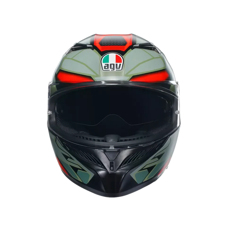 AGV AGV K3 Decept Matt Black/Green/Red Helmet – side view