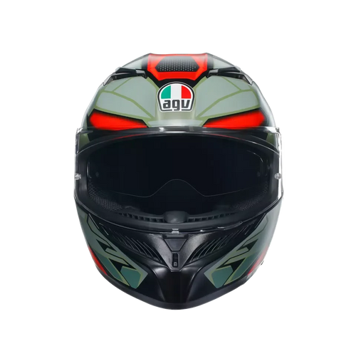 AGV AGV K3 Decept Matt Black/Green/Red Helmet – side view