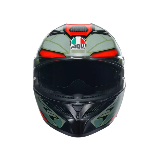 AGV K3 Decept Matt Black/Green/Red Helmet - image 1