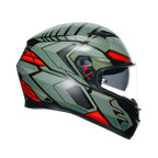 AGV AGV K3 Decept Matt Black/Green/Red Helmet – top view