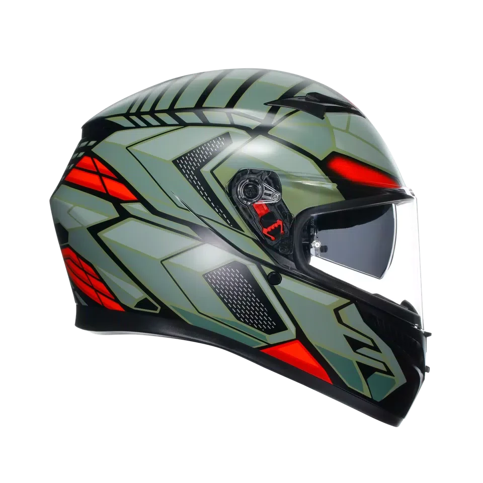 AGV AGV K3 Decept Matt Black/Green/Red Helmet – top view