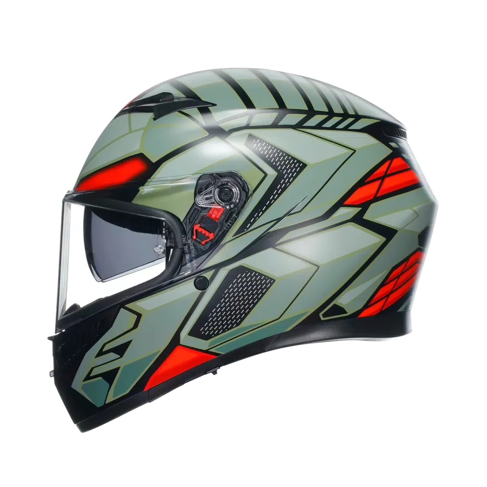 AGV AGV K3 Decept Matt Black/Green/Red Helmet – detail view