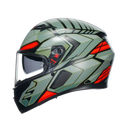 AGV AGV K3 Decept Matt Black/Green/Red Helmet – detail view