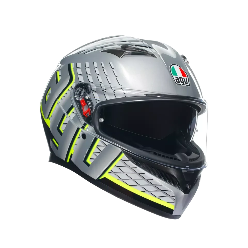 AGV AGV K3 Fortify Grey/Black/Yellow Fluo Helmet – front view