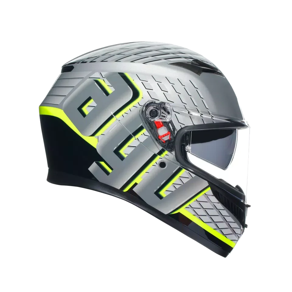 AGV AGV K3 Fortify Grey/Black/Yellow Fluo Helmet – top view