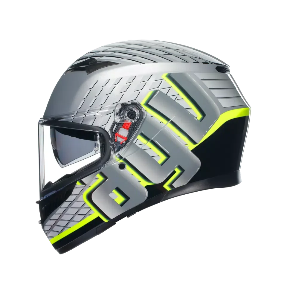 AGV AGV K3 Fortify Grey/Black/Yellow Fluo Helmet – detail view