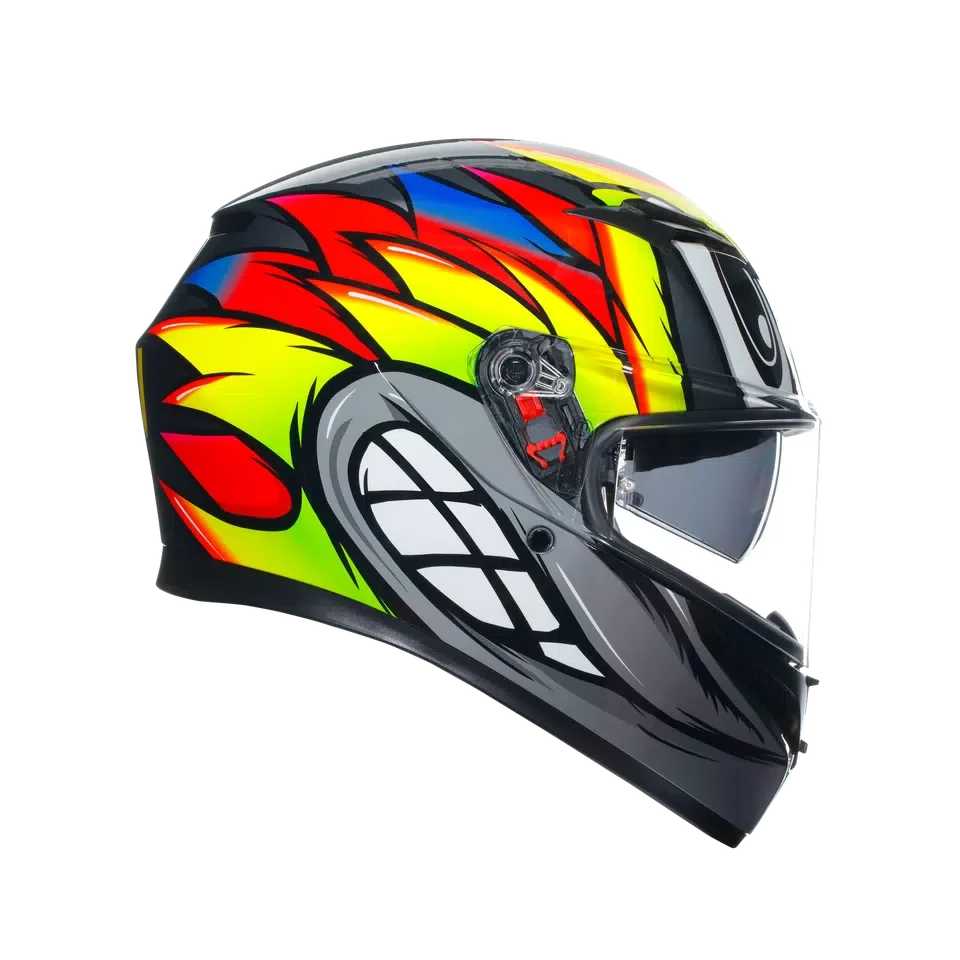 AGV AGV K3 Birdy 2.0 Grey/Yellow/Red Helmet – top view