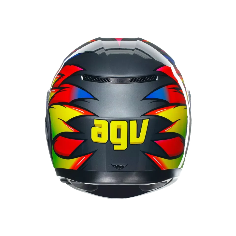 AGV AGV K3 Birdy 2.0 Grey/Yellow/Red Helmet – rear view
