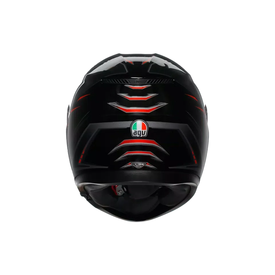 AGV AGV K3 Syth Black/Red Helmet – rear view
