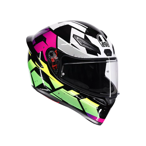 AGV AGV K1 S Punkpulse Black/Purple/Lime Helmet – front view