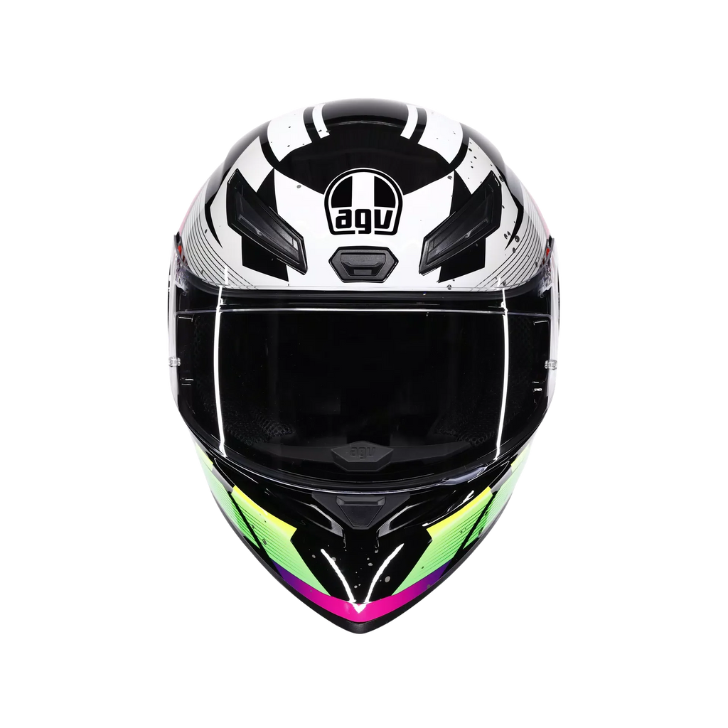 AGV AGV K1 S Punkpulse Black/Purple/Lime Helmet – rear view