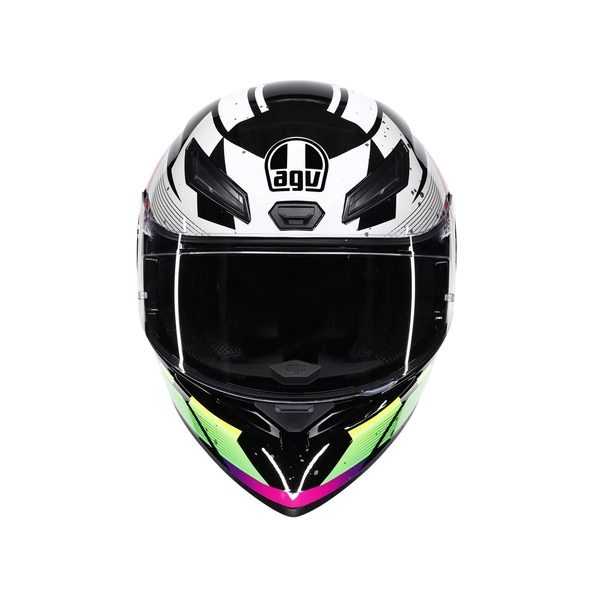 AGV AGV K1 S Punkpulse Black/Purple/Lime Helmet – rear view