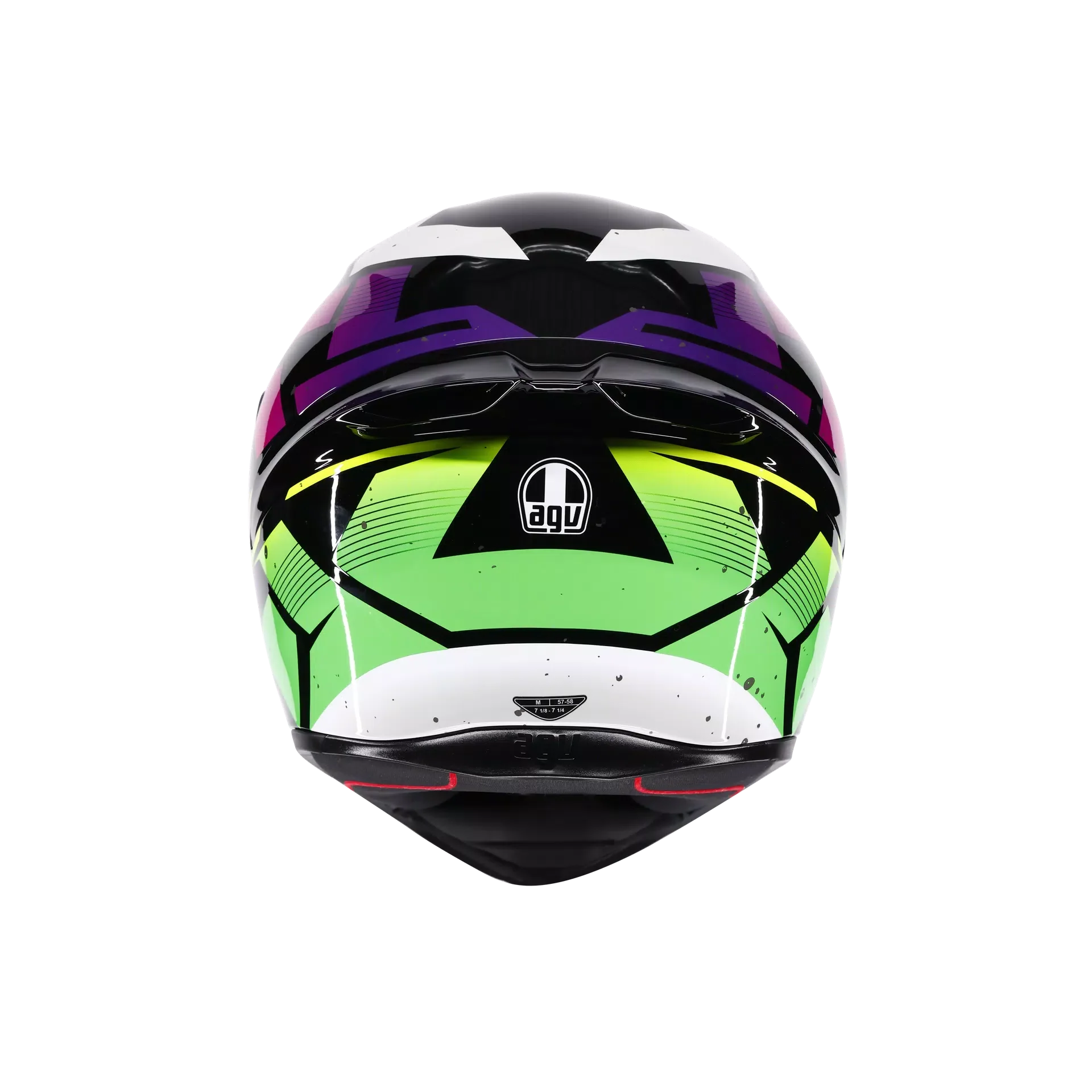 AGV AGV K1 S Punkpulse Black/Purple/Lime Helmet – top view