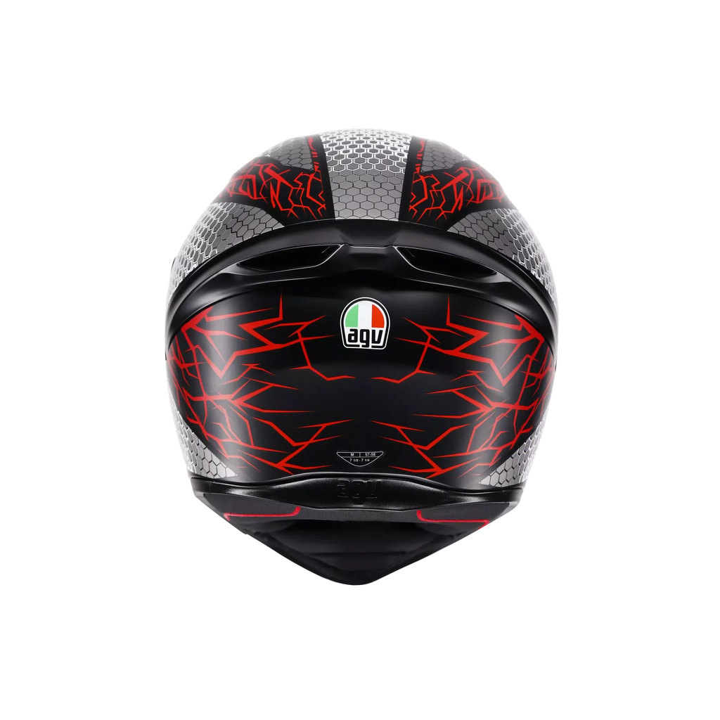 AGV AGV K1 S Speedarmor Matt Black/Grey/Red Helmet – top view