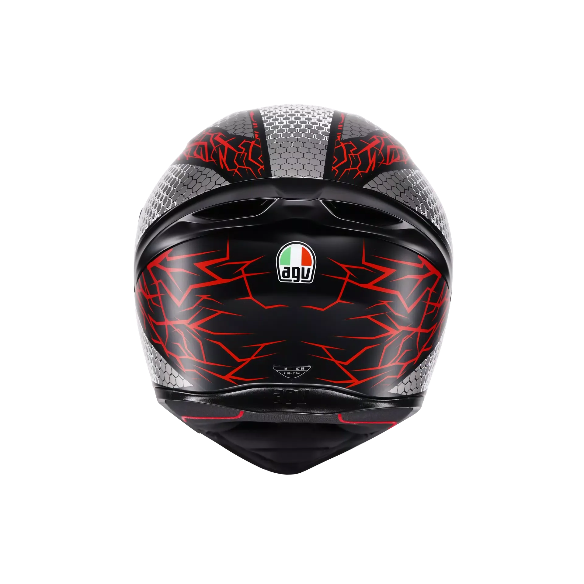 AGV AGV K1 S Speedarmor Matt Black/Grey/Red Helmet – top view