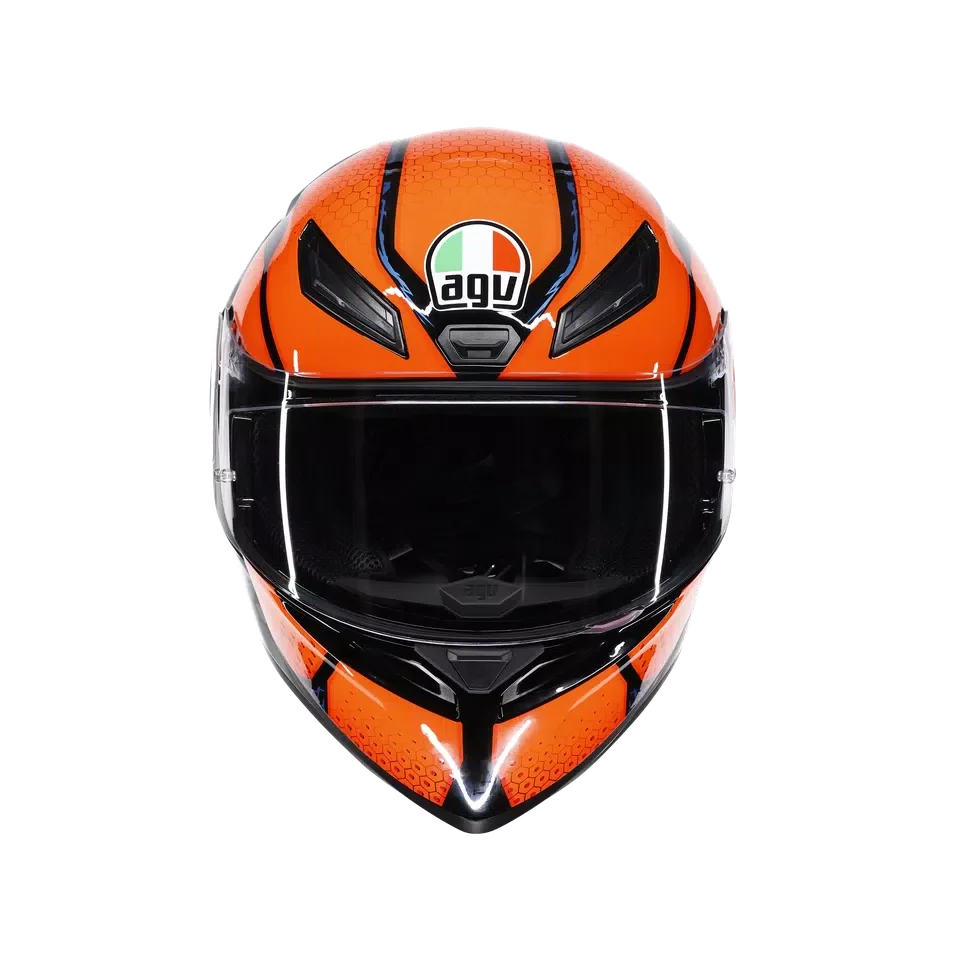AGV AGV K1 S Speedarmor Black/Orange/Blue Helmet – top view