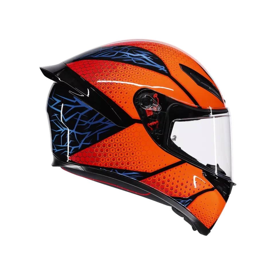 AGV AGV K1 S Speedarmor Black/Orange/Blue Helmet – rear view