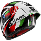 Shark Shark Aeron GP FIM Racing #1 Firstlap Helmet - Carbon Red Green – rear view