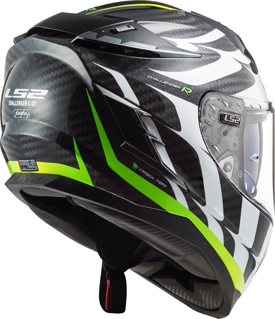 LS2 LS2 FF327 Challenger Flames Carbon Helmet – side view