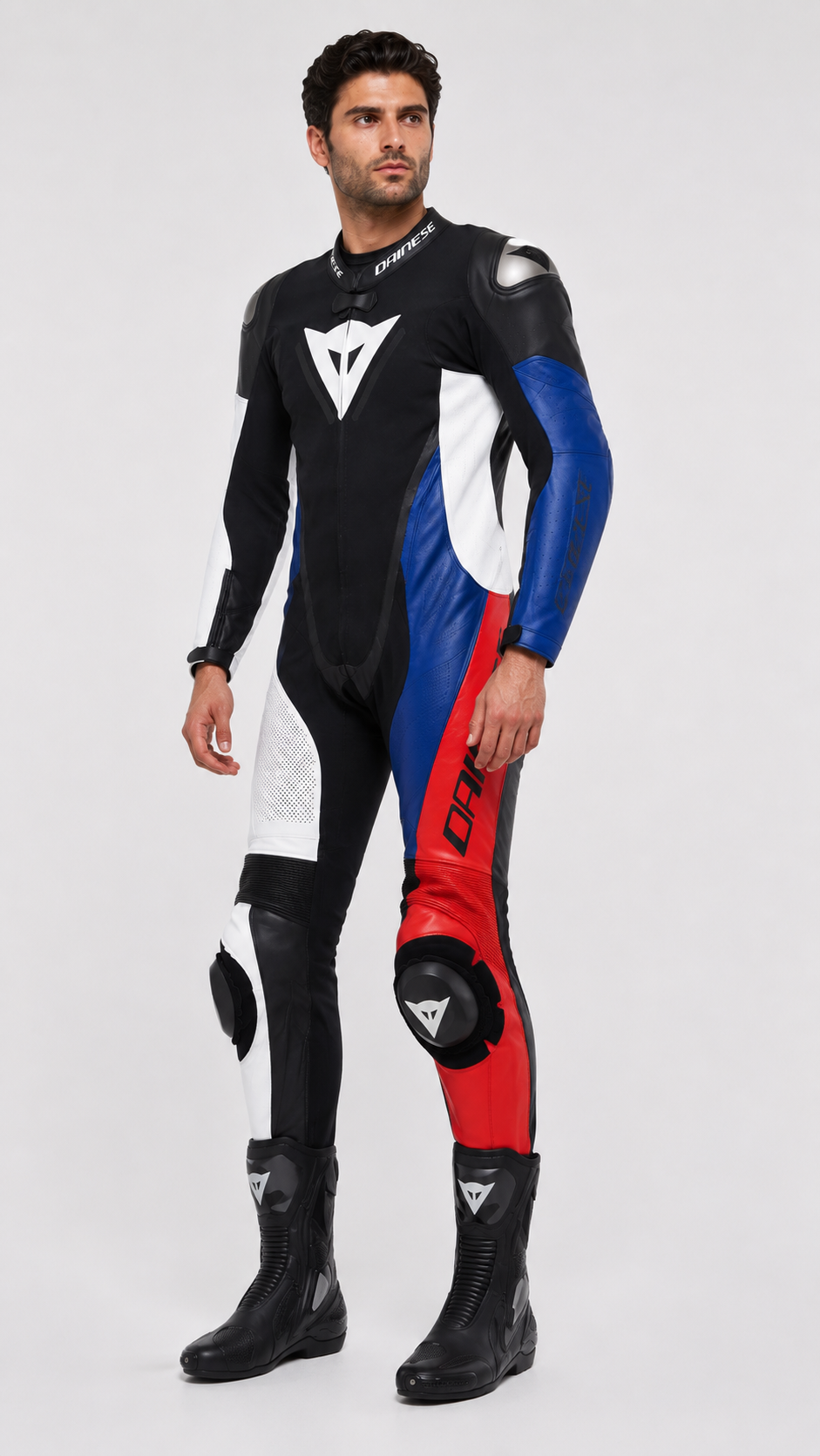 DEMON SPRINT - MEN'S ONE-PIECE PERFORATED LEATHER MOTORCYCLE SUIT