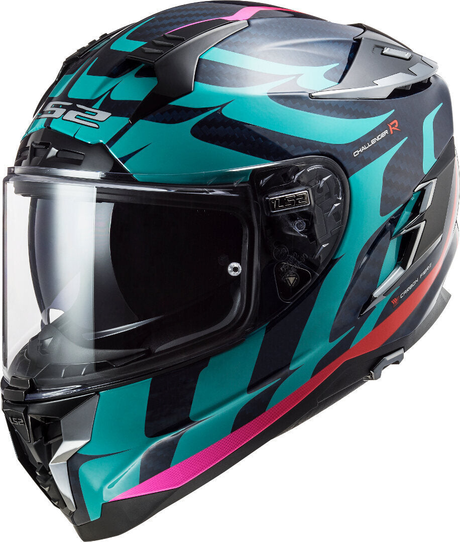 LS2 LS2 FF327 Challenger Flames Carbon Helmet – rear view