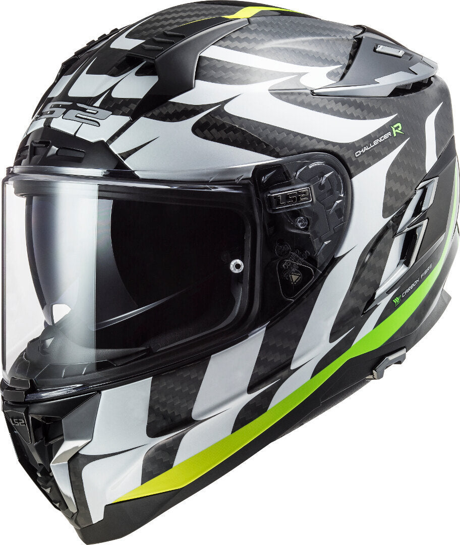 LS2 LS2 FF327 Challenger Flames Carbon Helmet – front view