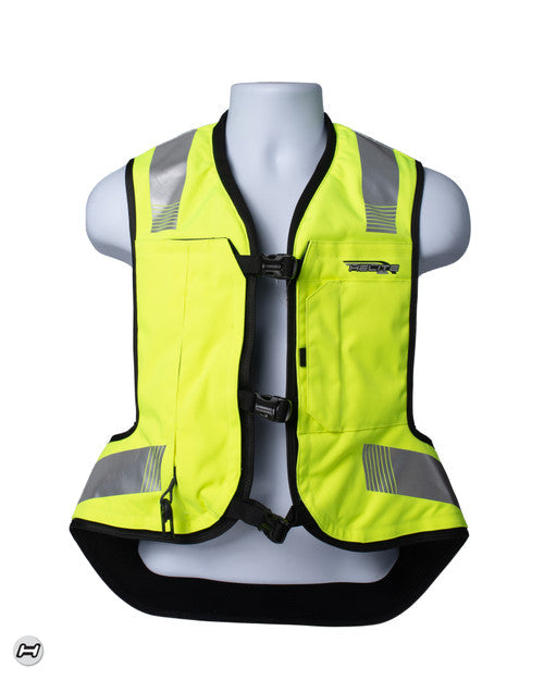 Helite Helite Turtle 2 Airbag Vest Hi-Viz Yellow (Mechanical Trigger) – rear view