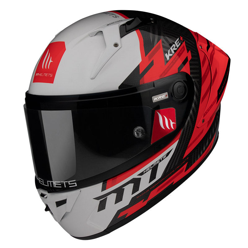 MT Helmets MT Helmets Kre Plus Carbon Brush A5 Helmet - Red – front view