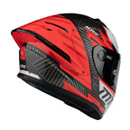 MT Helmets MT Helmets Kre Plus Carbon Brush A5 Helmet - Red – rear view