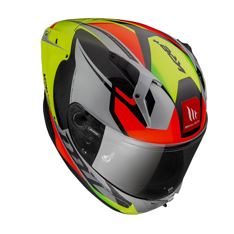 MT Helmets MT Helmets Kre Plus Carbon Projectile D2 Helmet - Grey – rear view