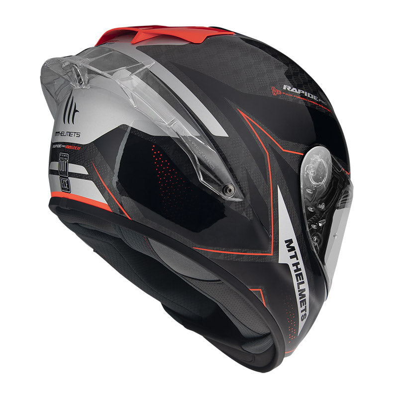 MT Helmets MT Helmets Rapide Pro Master B5 Helmet - Red Fluo – side view