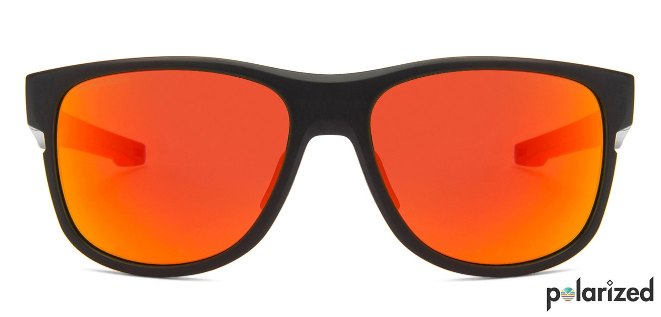 Oakley Oakley Matte Black Red Yellow Mirror 4 Unisex Sunglasses – front view