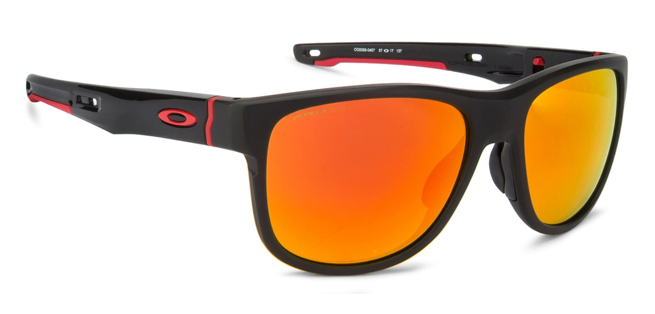 Oakley Oakley Matte Black Red Yellow Mirror 4 Unisex Sunglasses – side view