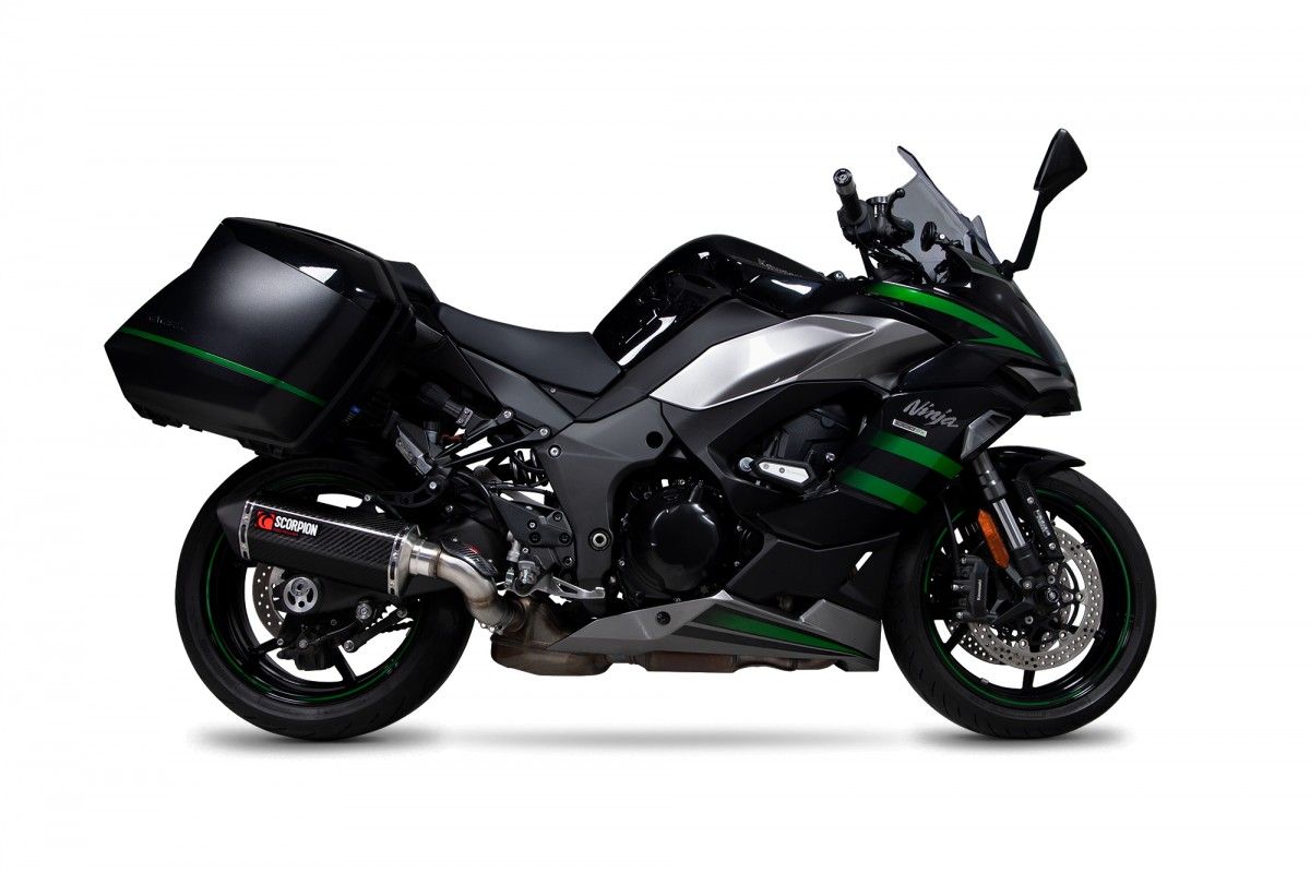 Scorpion Scorpion Serket Parallel Slip-On Exhaust For Kawasaki Ninja 1000 2020-22 – top view