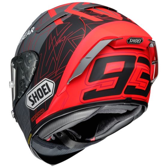 Shoei Shoei X-Fourteen MM93 Black Concept 2.0 Red Grey Helmet – rear view